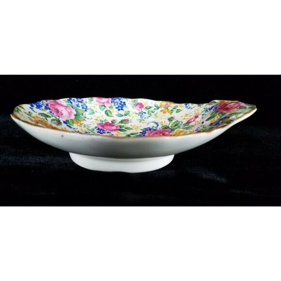 James Kent ROSALYNDE Chintz Embossed Floral Tab Handled Side Dish Bowl Vintage - Picture 7 of 7